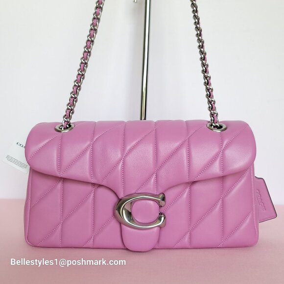 COACH Tabby 26 Quilted Smooth Nappa Leather MEDIUM Shoulder Bag - Fuchsia color⭐ - Picture 1 of 16